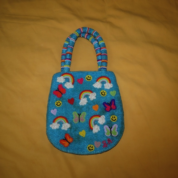 Susan Alexandra Rainbow & Smiley's Handmade Beaded Hand Bag - Picture 2 of 2